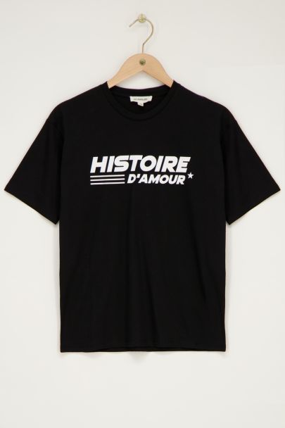 Schwarzes T-shirt "Histoire d'amour"