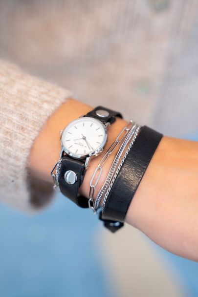 Black watch with double strap