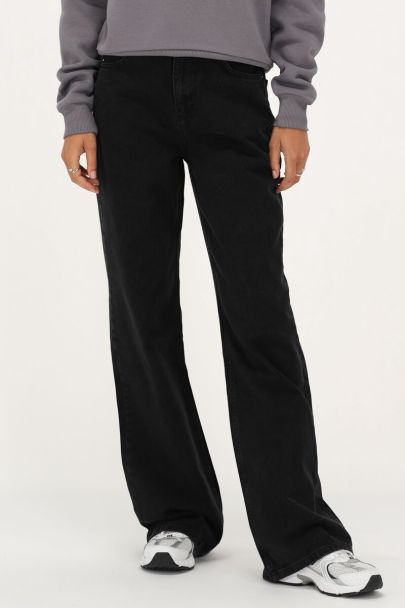 Black wide leg jeans