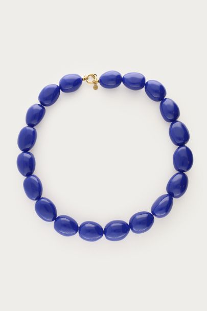 Blue chunky beaded necklace