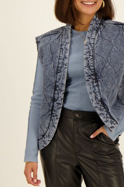 Blauwe spijkergilet quilted