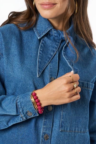 Blauwe oversized denim jurk
