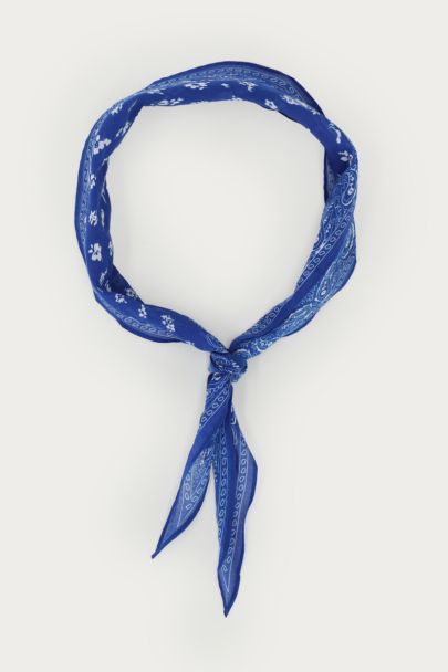 Foulard bleu imprimé bandana