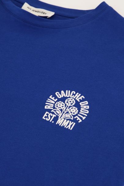 T-shirt bleu Rive Gauche Droite