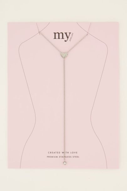 Body chain met hartje & strass hanger