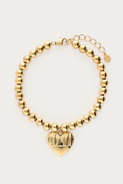 Bold beaded bracelet with love heart