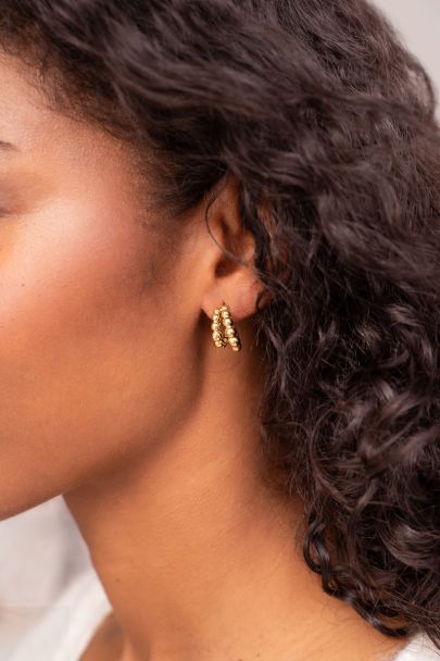 Bold double hoops with dots