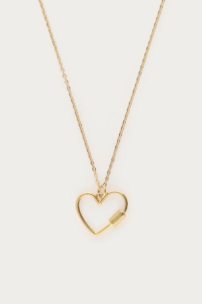 Bold long minimalist necklace with heart