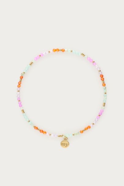 Botanical bracelet with blue beads