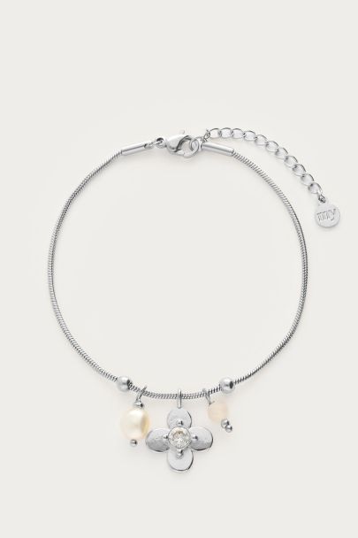 Botanical Armband mit Blume und Strassstein