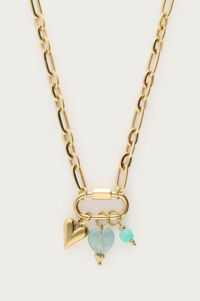 Botanical Gliederkette mit gr&uuml;nen Anh&auml;ngern