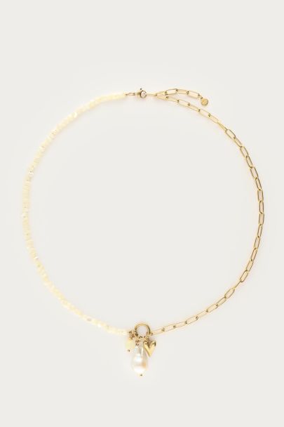 Botanical Gliederkette mit gelben Perlen und Anhängern