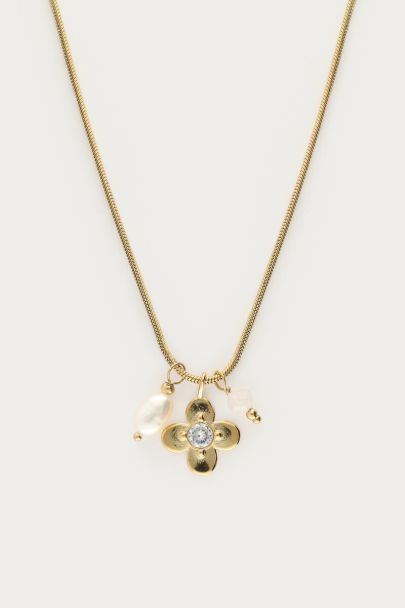 Collier Botanical avec fleur et strass