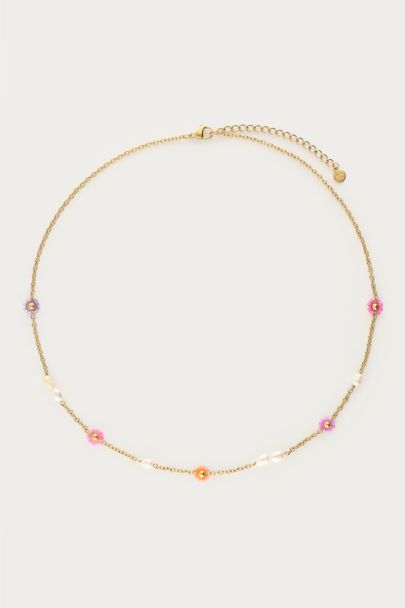 Collier Botanical avec fleurs en perles d'eau douce