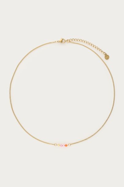 Botanical Kette mit vier farbigen Perlen