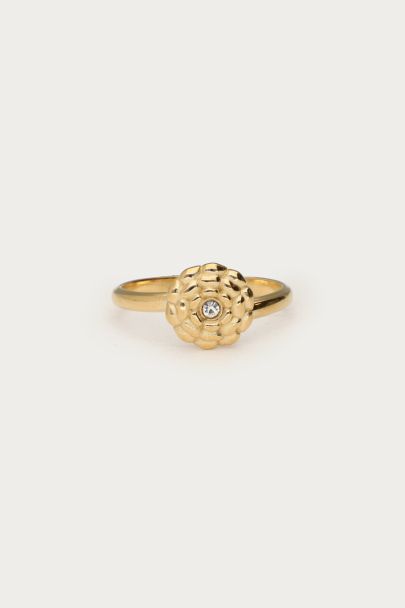 Botanical ring met bloem