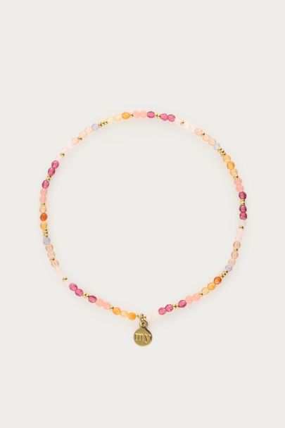 Botanical Armband mit pinken Perlen