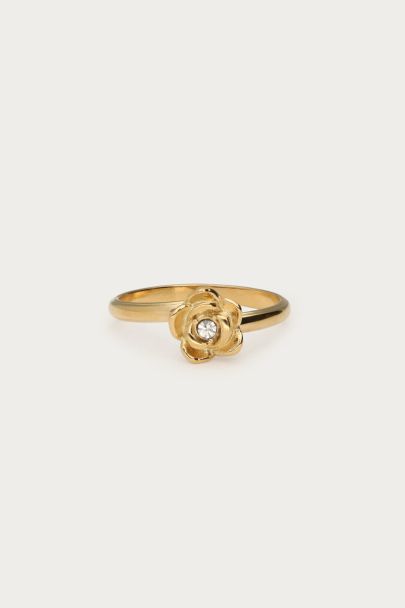 Botanical ring met ranonkel bloem