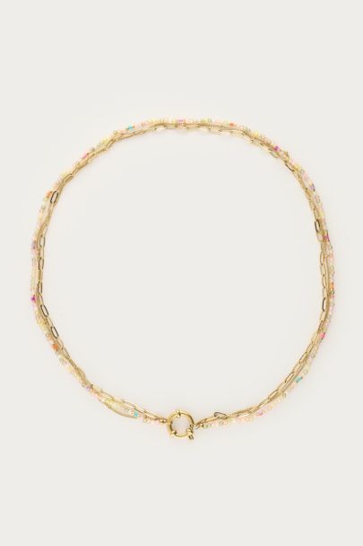 Botanic Dreifach-Kette mit hellgrünen Perlen