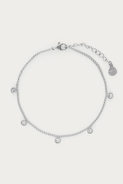 Armbandje vijf strass steentjes