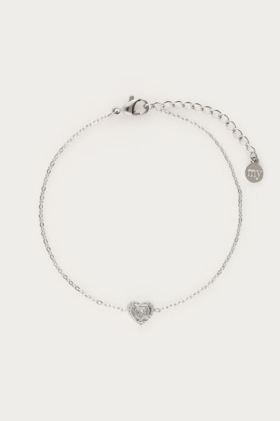 Armbandje strass hartje