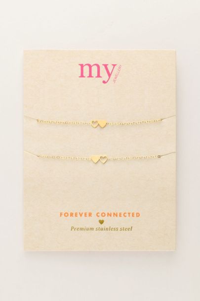 Valentine's bracelet set two hearts | My Jewellery