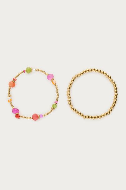 Bracelets set bold & multicoloured beads
