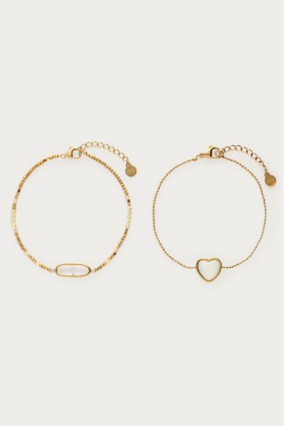 Armbänder-Set mit weißem Herz