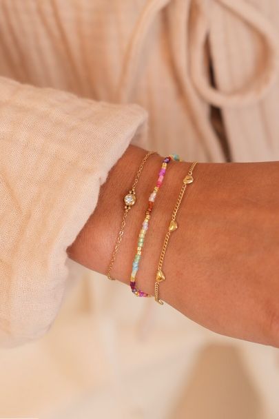 Bracelet with blue & pink Miyuki beads