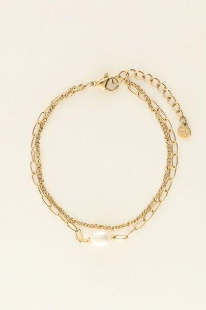 Bracelet with chain link & pearl | My Jewellery