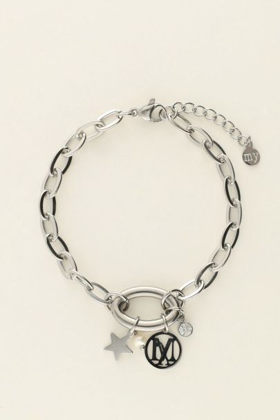 Armband met bedels & parel