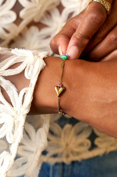 Bracelet with clover & heart