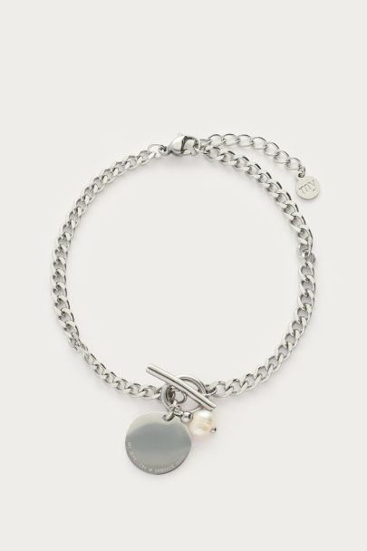 Armband met munt & parel