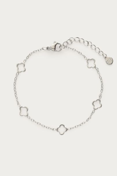 Bracelet avec cinq trèfles ouverts