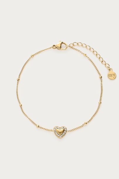 Bracelet avec cœur et détails en strass
