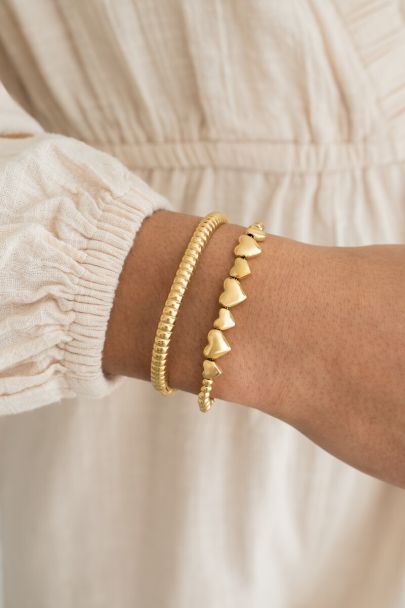 Armband met hartjes & kralen