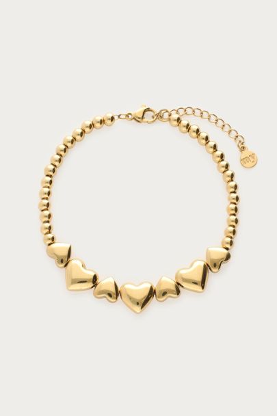 Armband met hartjes & kralen