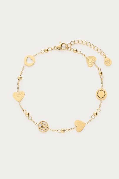 Armband met hartjes & bolletjes