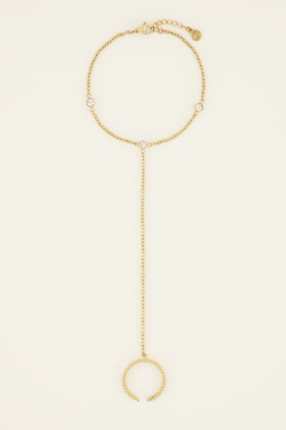 Bracelet with hoop and three rhinestones | My Jewellery