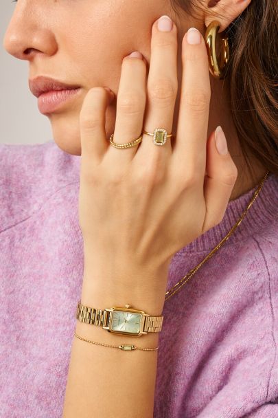 Bracelet pierre vert menthe