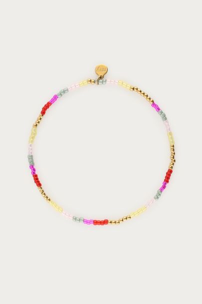 Bracelet with red & pink Miyuki beads