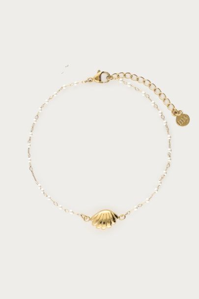 Bracelet avec coquillage et petites perles fantaisie 