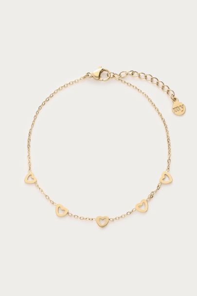 Armband met kleine hartjes 
