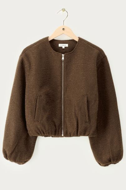 Bruin bouclé bomber teddy jacket