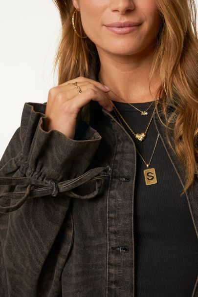 Bruin denim jacket met tijgerprint