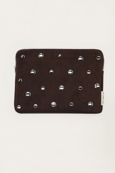 Braune Laptoptasche mit Nieten