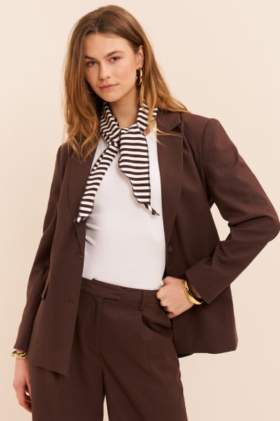 Bruine linnen look blazer