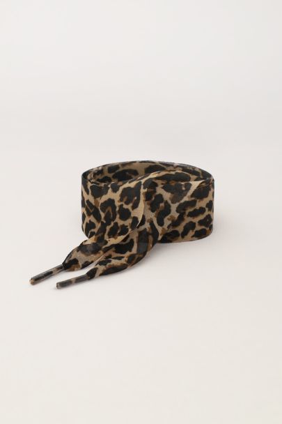 Braune Schnürsenkel mit Leopardenmuster