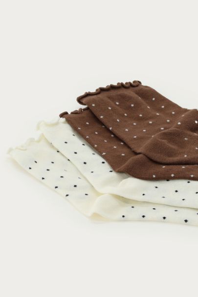 Bruine sokken set met polkadot