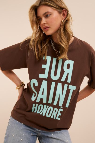 T-shirt marron "Rue Saint Honor&eacute;"
